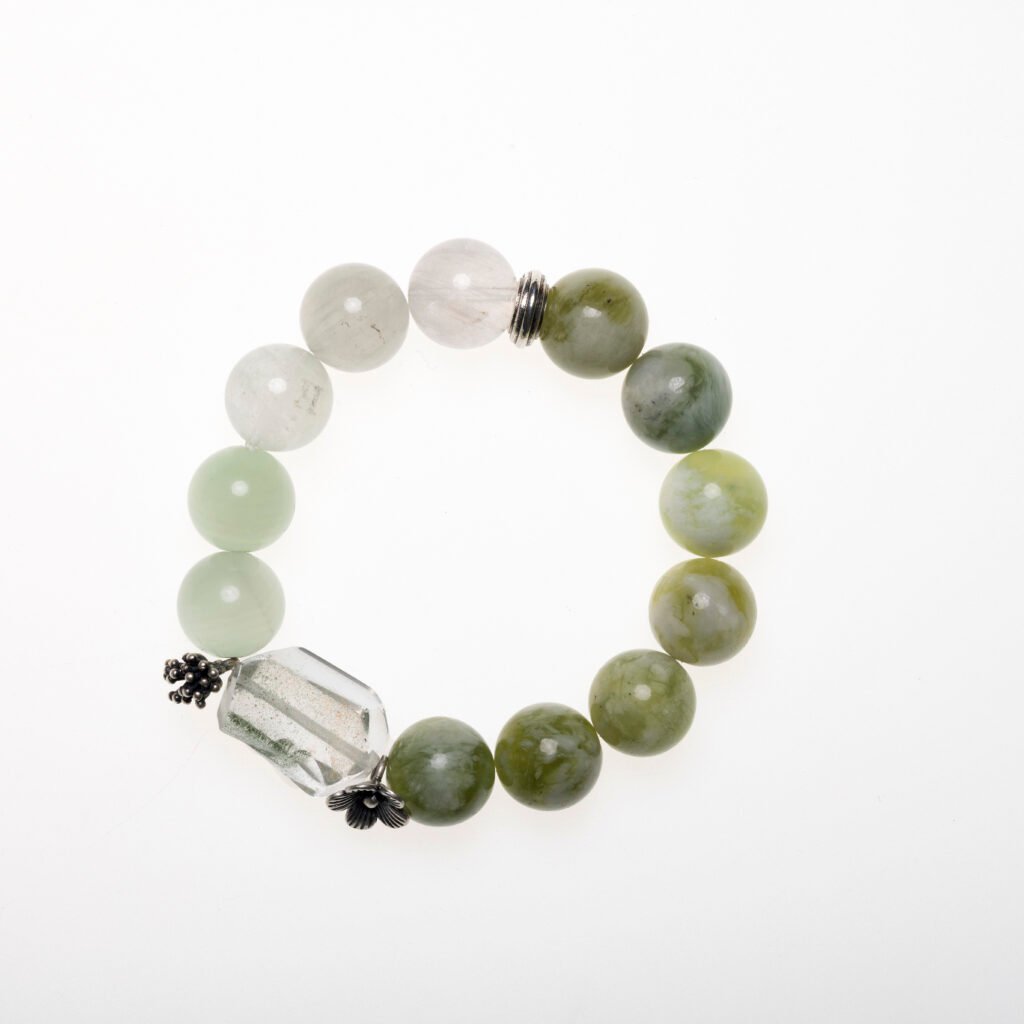 Jade Bloom-Green Crystal Bracelet