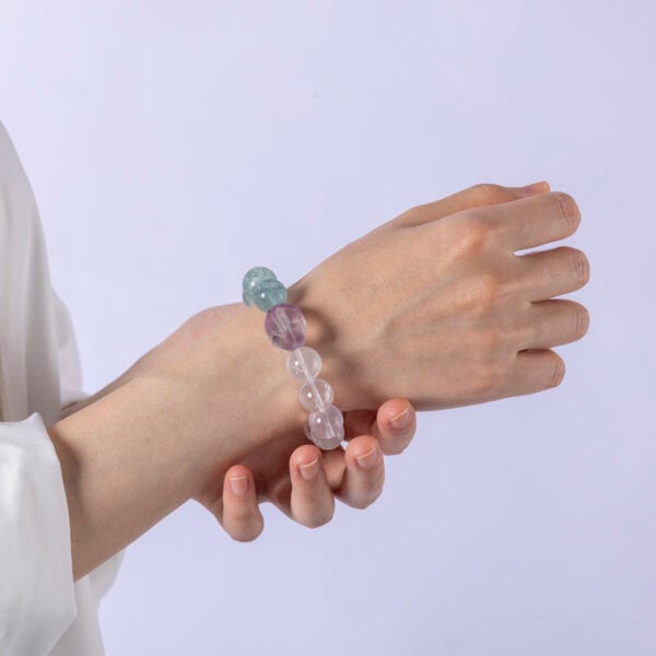 Clarity Passage – Healing Stone Bracelet with Green Fluorite and Clear Quartz for Mindful Change