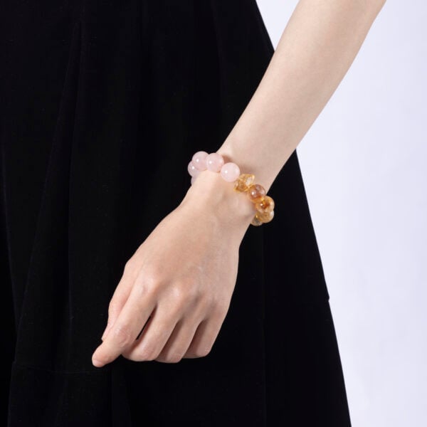 Rose Quartz Bracelet – A beautiful bracelet made with Rose Quartz crystals, known for their healing properties and ability to promote love, peace, and emotional healing.