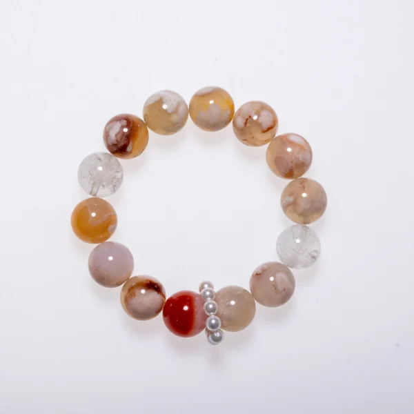 Cherry Blossom Agate Bracelet – A unique bracelet made with cherry blossom agate, known for its calming and healing properties, perfect for emotional balance.