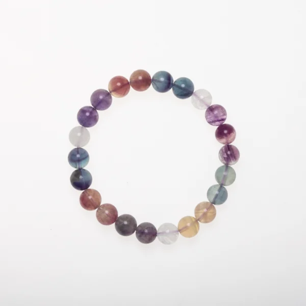 Rainbow Fluorite Bracelet for focus and energy healing by Dare to Mystic