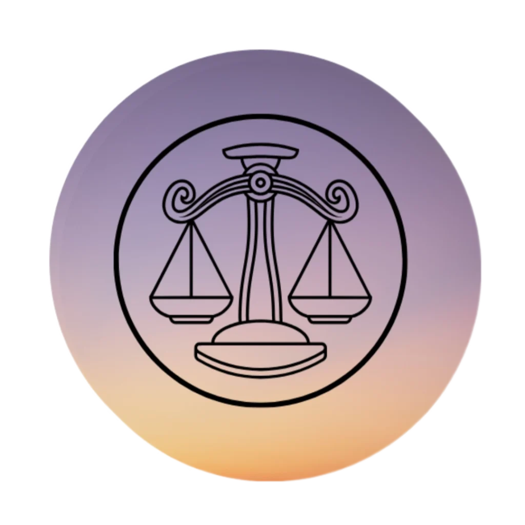 Libra zodiac sign illustration for balance, harmony, and fairness – Dare to Mystic