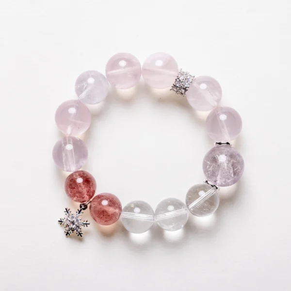 Snow Quartz crystal bracelet in soft white tones – Dare to Mystic