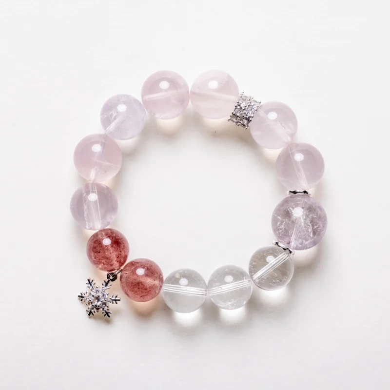 Snowy Whisper – Pink Rose Quartz Crystal